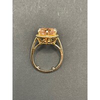 Ladies 9ct Rose Gold Morganite and Diamond Ring