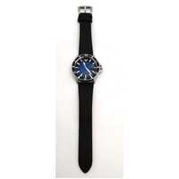 Emporio Armani Mens Blue Dial Black Leather Strap 100m WR Watch AR11516