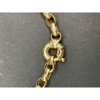 Ladies 9ct Yellow Gold Oval Belcher Link Bracelet