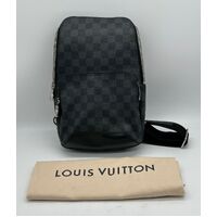 Louis Vuitton Mens Avenue Sling Bag Stylish Damier Graphite Canvas Design