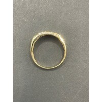 Mens 9ct Yellow Gold Diamond Ring