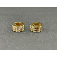 Ladies 9ct Yellow Gold Huggie Hoop Earrings