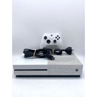 Microsoft Xbox One S 1TB Game Console White 1681 with Controller and Leads