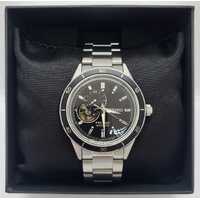 Seiko Black Presage with Open Heart Automatic Movement Mens Watch