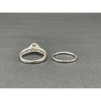 Ladies 14ct White Gold Diamond Ring Set