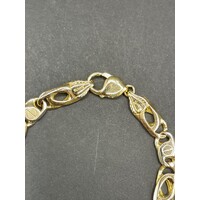 Mens 18ct Yellow Gold Birdeye/ Anchor Link ID Bracelet