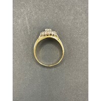 Ladies 18ct Yellow Gold 3 in 1 Diamond Ring