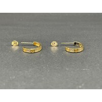 Ladies 18ct Yellow Gold Oval Open Hoop Earrings