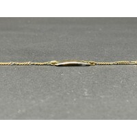 Childs 9ct Yellow Gold Figaro Link ID Bracelet