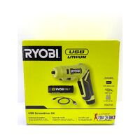 Ryobi USB Screwdriver Kit RSDP4K USB Lithium with Battery Cable 2 x Drivers Bit