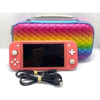 Nintendo Switch Lite Pink Coral HDH-001 Handheld Console with Case and Charger