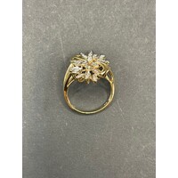 Ladies 9ct Yellow Gold Diamond Cluster Ring