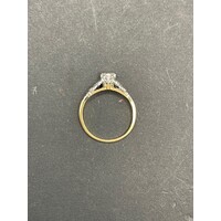 Ladies 18ct Yellow Gold Vintage Design Diamond Ring