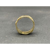 Mens 18ct Yellow Gold Wave Edge Ring