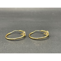 Ladies 18ct Yellow Gold Round Hoop Cubic Zirconia Earrings