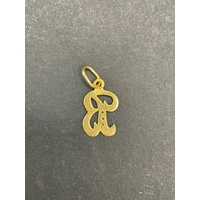 Unisex 18ct Yellow Gold Letter B Pendant