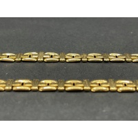 Ladies 18ct Yellow Gold Fancy Flat Link Necklace