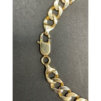 Mens 9ct Yellow Gold Curb Link Bracelet