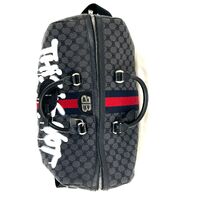 Balenciaga x Gucci The Hacker Project Black Duffle Bag Graffiti BB Coated Canvas