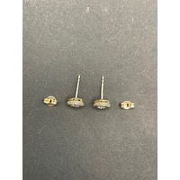 Ladies 9ct Yellow Gold Diamond Stud Earrings