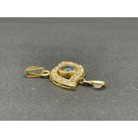 Ladies 18ct Yellow Gold Evil Eye Pendant