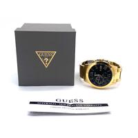 Guess W0668G8 Atlas Gold Stainless Steel Chronograph Black Dial Mens Watch