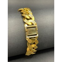 Mens 22ct Yellow Gold Curb Link Bracelet