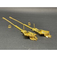 Ladies 22ct Yellow Gold Fancy Tikka Dangle Earrings