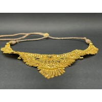 Ladies 22ct Yellow Gold Filigree Choker Pendant Necklace