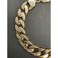 Mens 9ct Yellow Gold Chunky Curb Link Bracelet