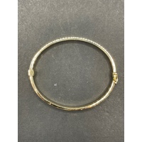 Ladies 18ct Yellow Gold Oval Hinged Bangle