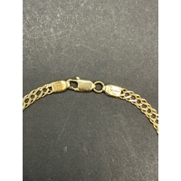 Ladies 9ct Yellow Gold Oval Double Curb Link Bracelet