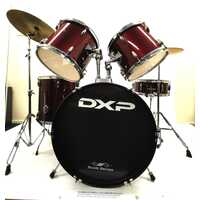 DXP Rock Series 5 Piece Drum Kit with Hi-Hat Cymbals Stands Kick Pedal