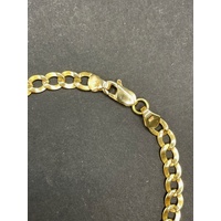 Mens 18ct Yellow Gold Flat Curb Link Bracelet