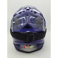 THH T-42 Full Face BMX Bike Youth Helmet Blue Silver Size S with Oakley Goggles