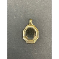 Unisex 18ct Two Tone Gold Octagon Religious Pendant