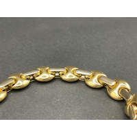 Mens 18ct Yellow Gold Fancy Bubble Link Bracelet