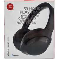 QuDo Wireless Active Noise Cancelling Headphones Black 53 Hours Playtime