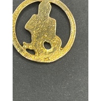 Unisex 9ct Yellow Gold Round Pendant