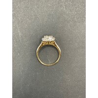 Ladies 9ct Yellow Gold Cluster Diamond Ring