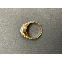 Mens 18ct Two Tone Gold Diamond Ring