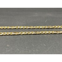 Mens 9ct Yellow Gold Birdseye and Curb Link Necklace