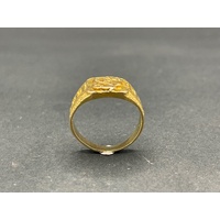 Mens 18ct Yellow Gold Dragon Design Ring