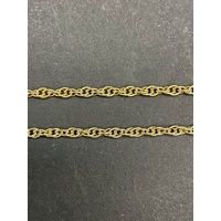 Unisex 9ct Yellow Gold Fancy Twist Link Necklace