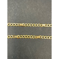 Unisex 9ct Yellow Gold Mixed Link Necklace