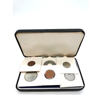 1968 New Zealand 6 Coin Set in Blue Plush Case