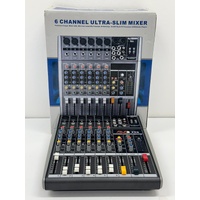 AVE Strike-FX6 PA 6 Channel Ultra Slim Mixer with FX and USB Channel