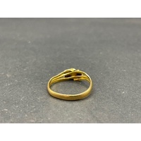 Ladies 21ct Yellow Gold Red Gemstone Ring