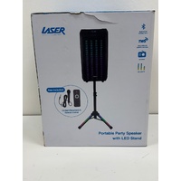 Laser Portable Party Speaker with LED Stand and Karaoke Microphone