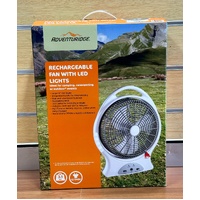 Adventuridge Portable Rechargeable Fan with LED Lights Camping Outdoor Events